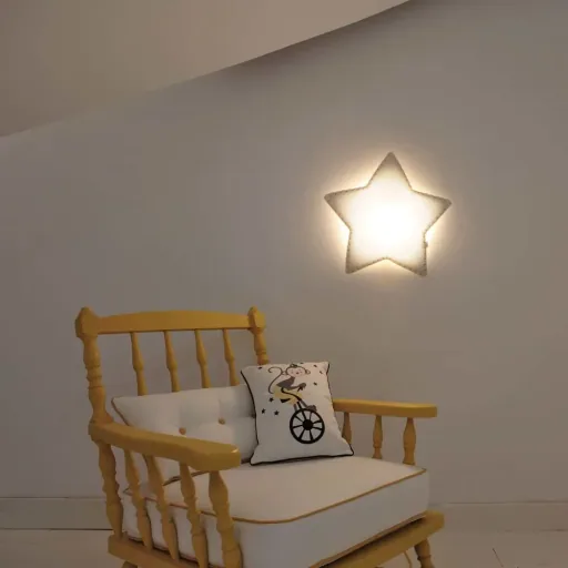 Buokids Softlampe Nachtlicht/Wandlampe Stern, Ausführung: Schnur & Stecker; Farbe der Naht: grau