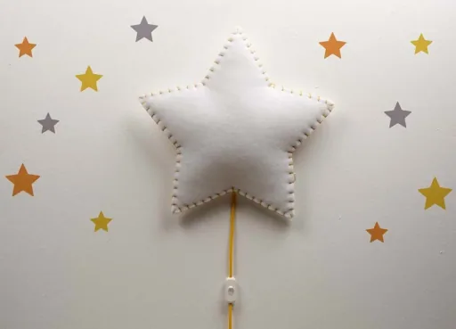 Buokids Softlampe Nachtlicht/Wandlampe Stern, Ausführung: Schnur & Stecker; Farbe der Naht: grau