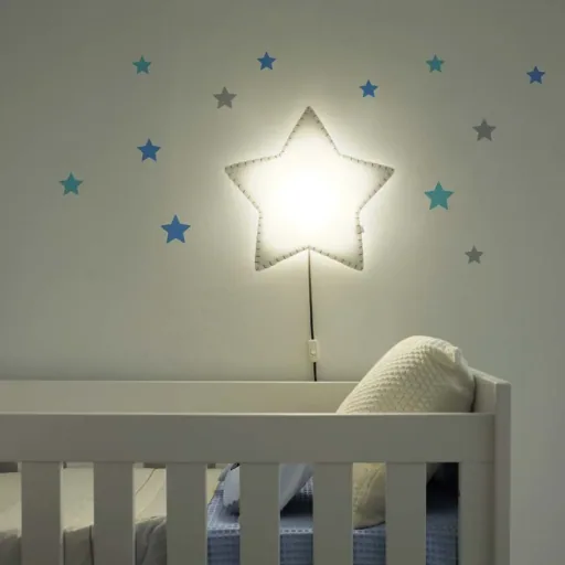 Buokids Softlampe Nachtlicht/Wandlampe Stern, Ausführung: Schnur & Stecker; Farbe der Naht: grau
