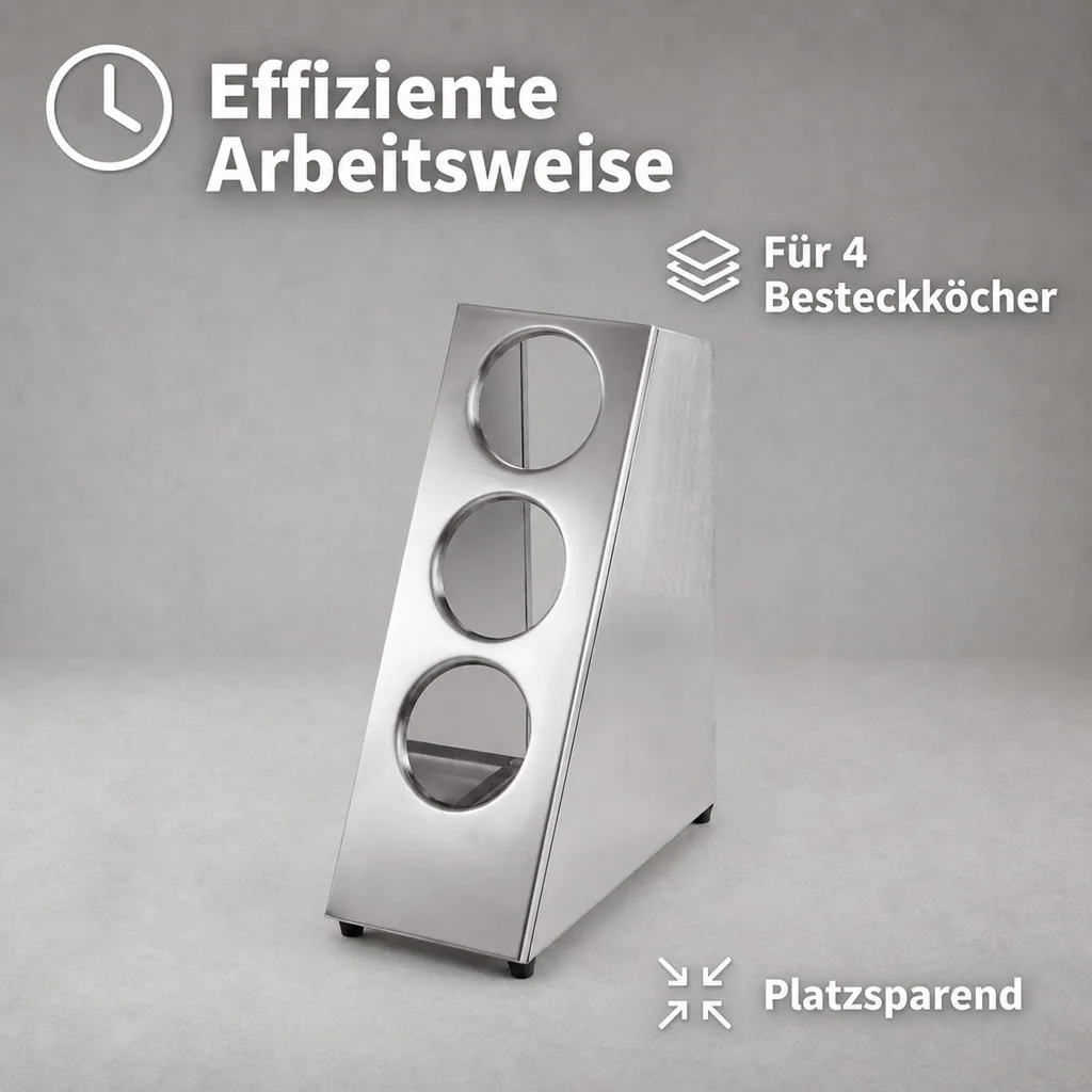 Besteckkasten, Besteckeinsatz, Besteckbox Gastro 3 Besteckköcher, Turm: Rutschfest & Platzsparend