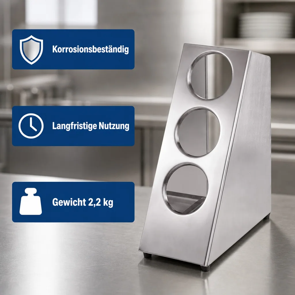 Besteckkasten, Besteckeinsatz, Besteckbox Gastro 3 Besteckköcher, Turm: Rutschfest & Platzsparend