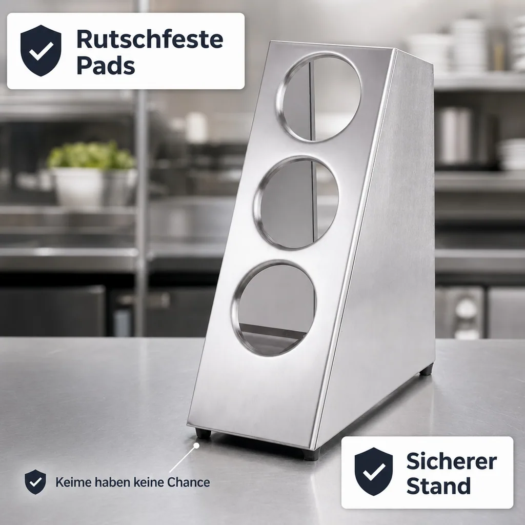 Besteckkasten, Besteckeinsatz, Besteckbox Gastro 3 Besteckköcher, Turm: Rutschfest & Platzsparend