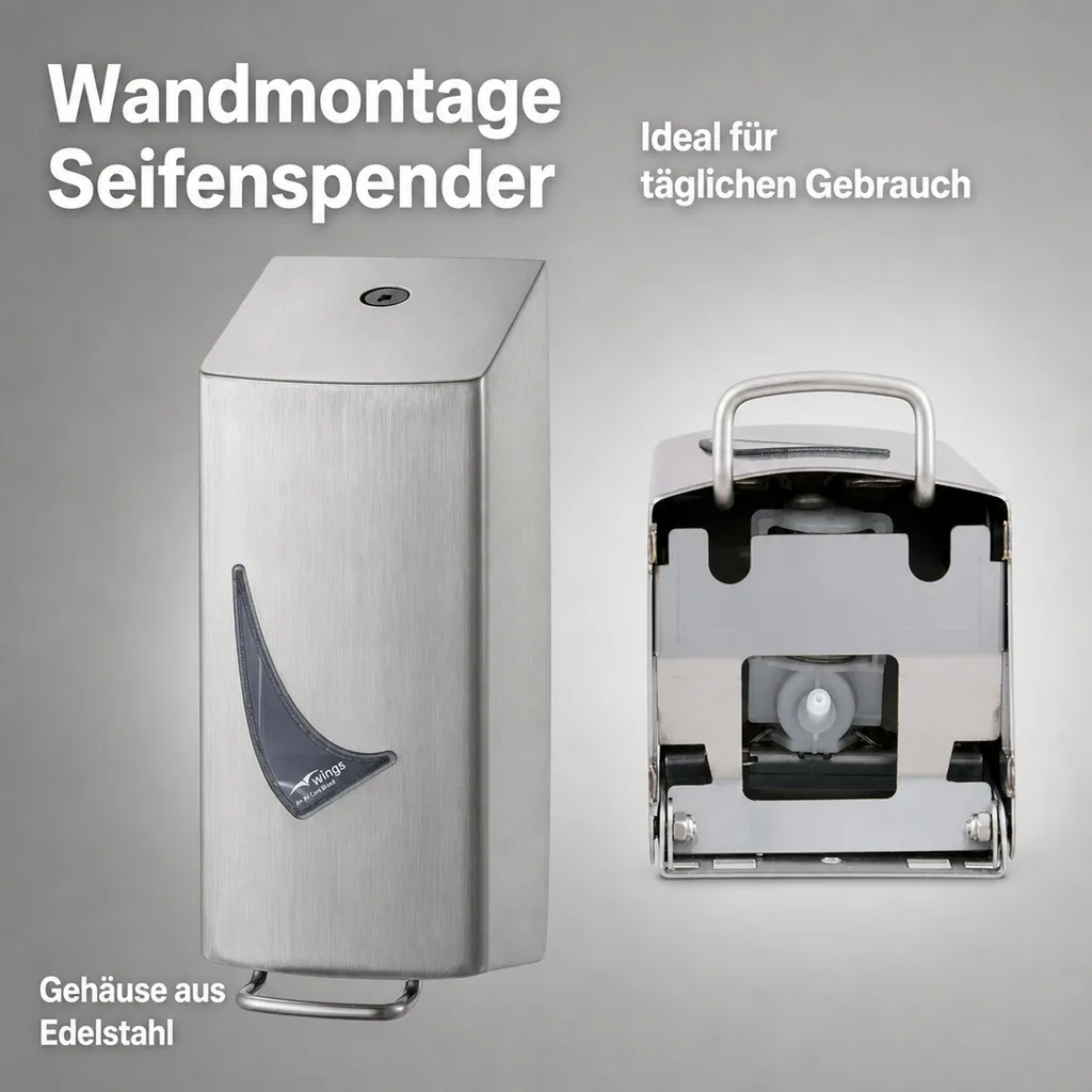Seifenspender, Schaumseifenspender Edelstahl AFP-C - WIN SDR04 SAL, 400ml