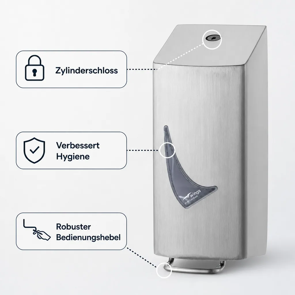 Seifenspender, Schaumseifenspender Edelstahl AFP-C - WIN SDR04 SAL, 400ml