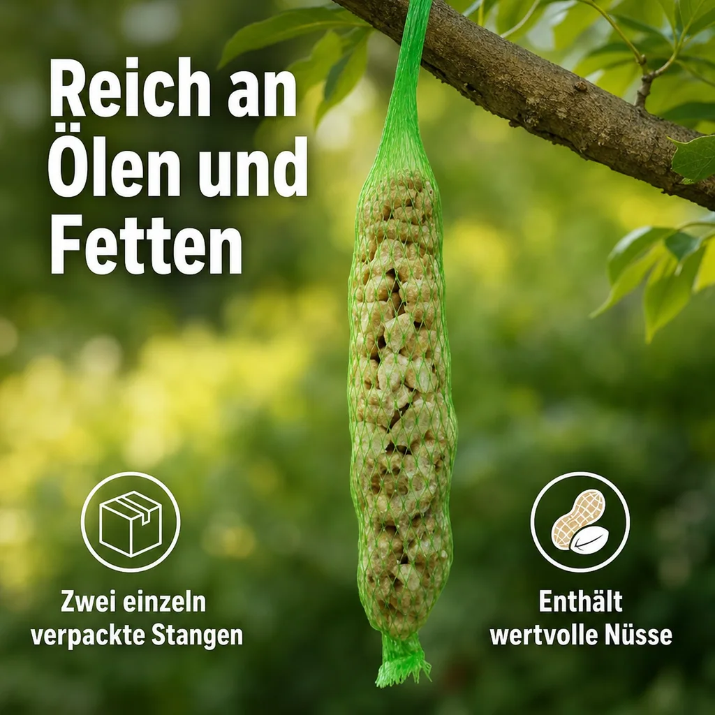 Vogelfutter Erdnuss-Stangen, 2 Stück Wildvogelfutter