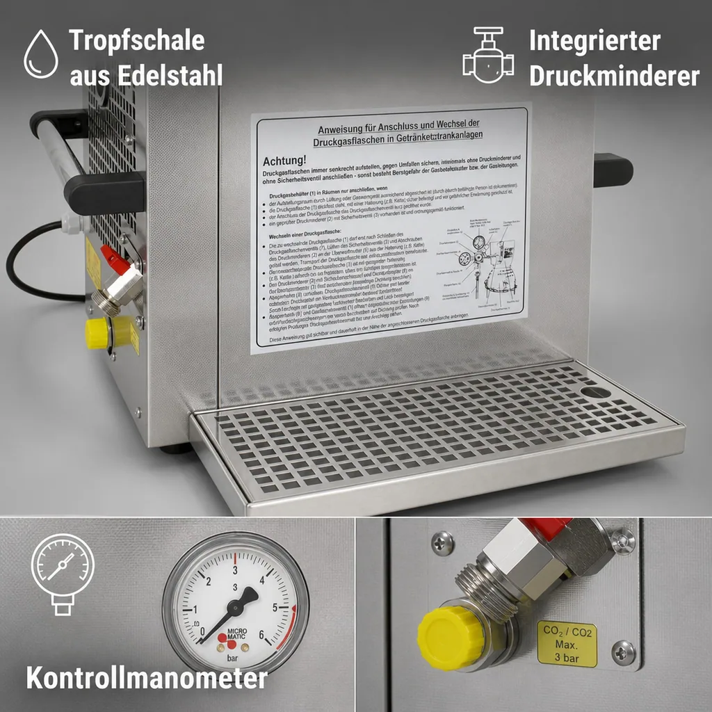 Zapfanlage, Bierzapfanlage - Trockenkühlgerät, 53 Liter/h, 1-leitig