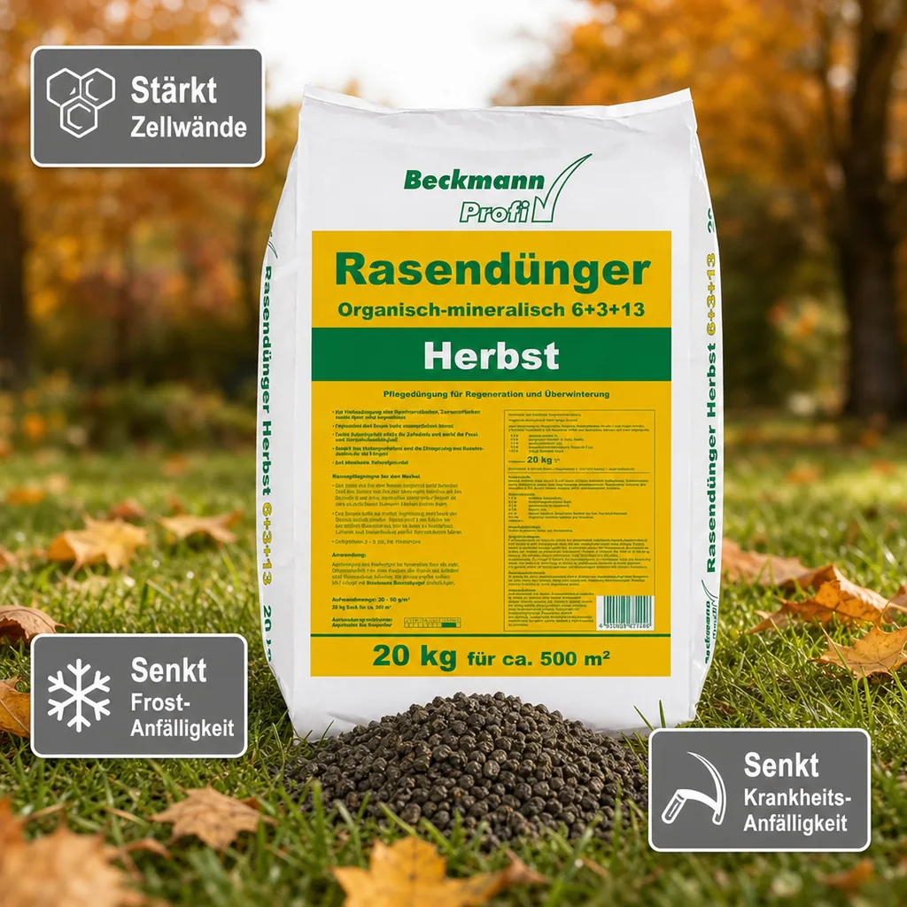 20 kg Rasendünger Herbst Beckmann NPK-6+3+13  f.ca. 500m²
