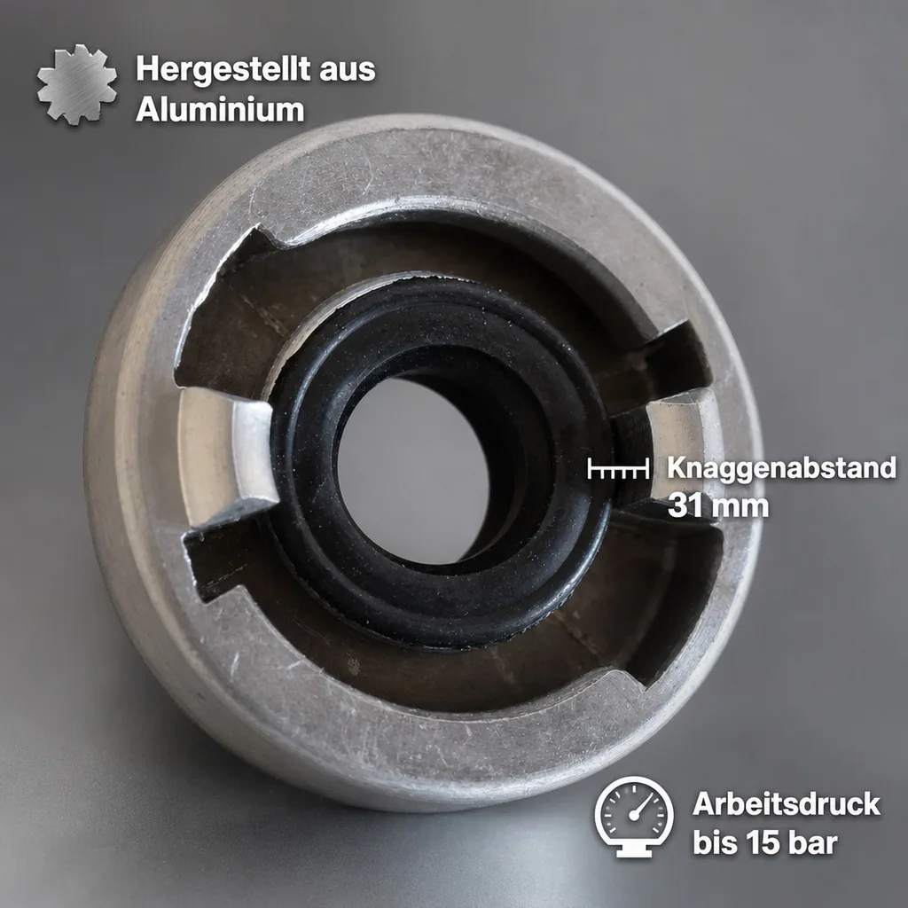 Storz System D Kupplung mit 1" AG