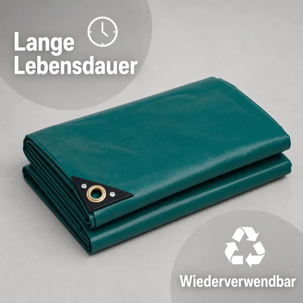 PVC Abdeckplane 650 g/m², grün 2,5 x 4,5m (11,25m²), wasserdicht, reißfest
