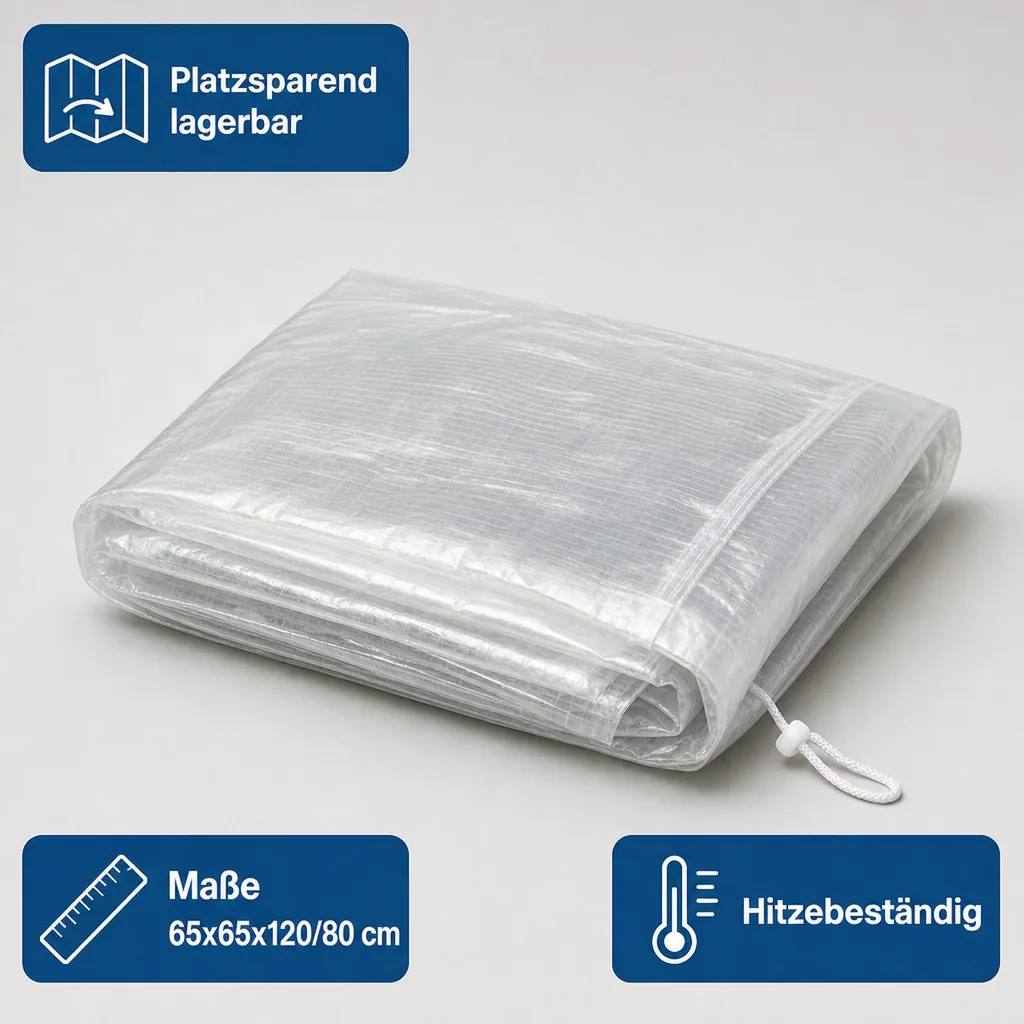 Schutzhülle Gartenstuhl Transparent, Abdeckhaube für verstellbaren Stuhl 65x65x120/80 cm
