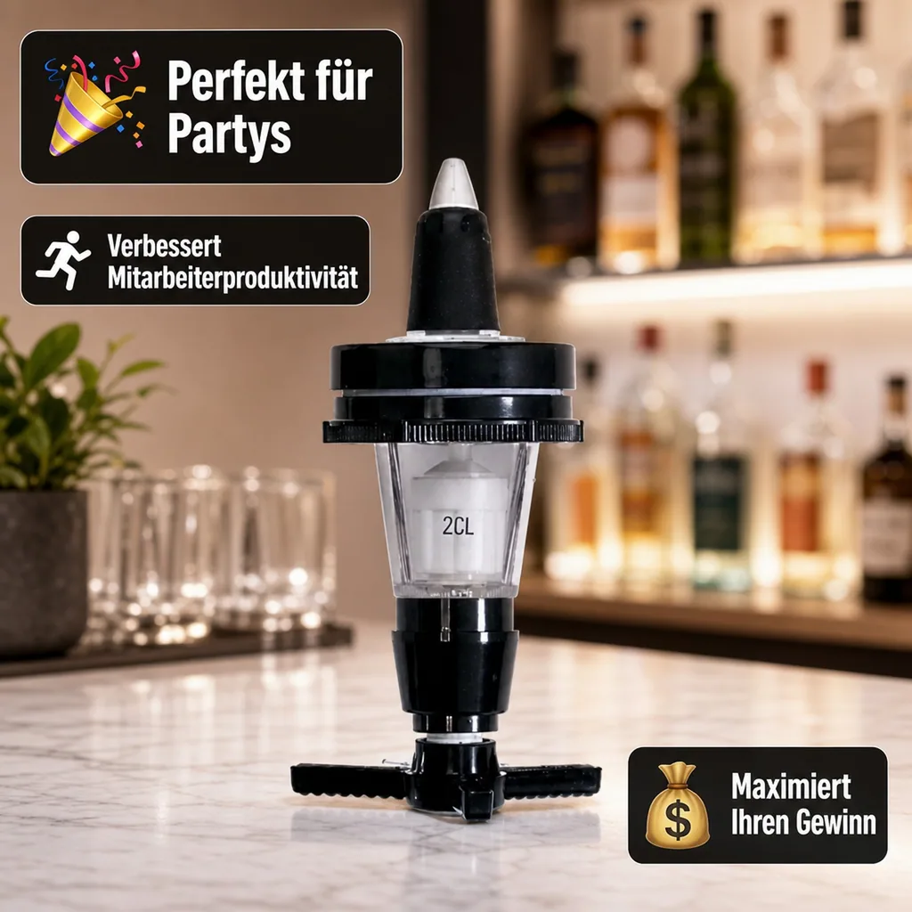 PRIMA Portionierer, Getränkeportionierer, Schnapsspender für Spirituosenflaschen, hängend, Ausschankmenge: 40 ml
