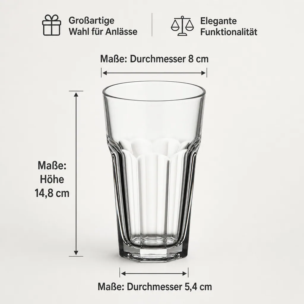 Longdrinkgläser, Trinkgläser 12er-Set - Casablanca, 365 ml