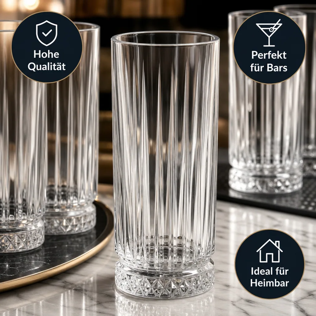 Longdrinkgläser, Trinkgläse - 12er-Set - Elysia, 445 ml