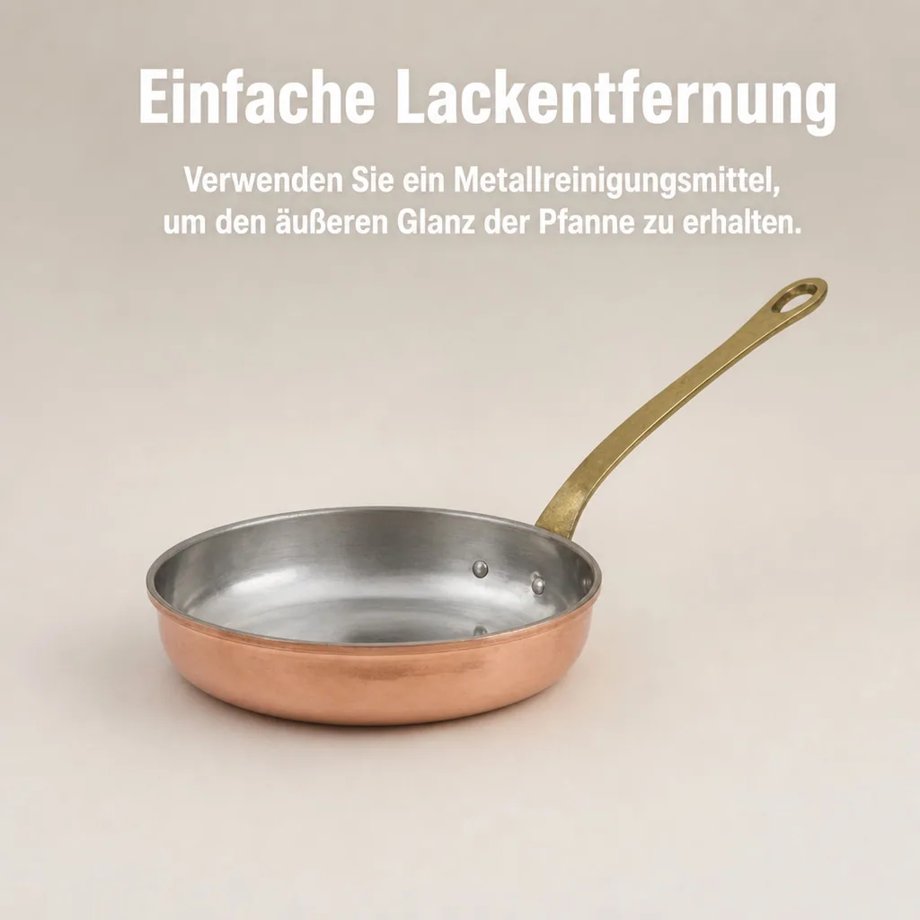 Bratpfanne, Kupferpfanne - aus Kupfer und Messing, 22cm