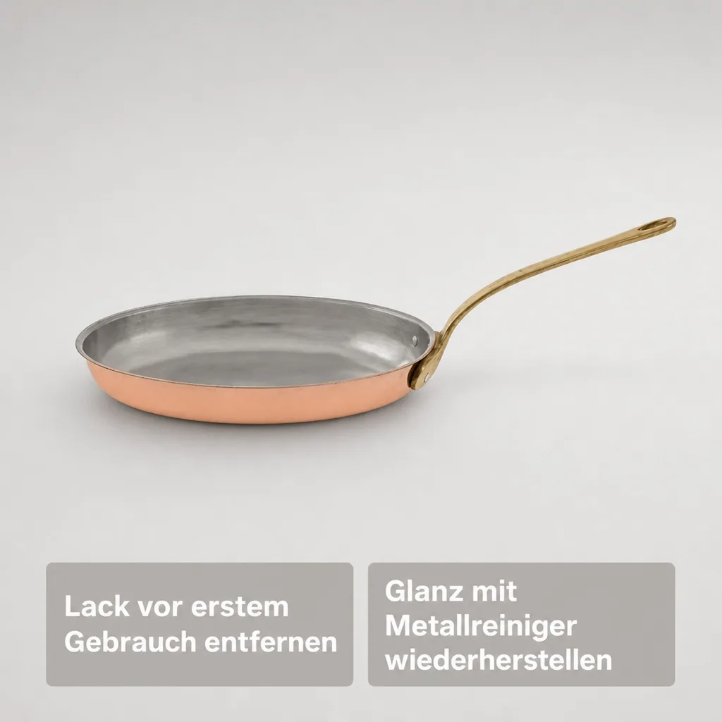 Bratpfanne, Kupferpfanne - aus Kupfer und Messing, Große Ovale