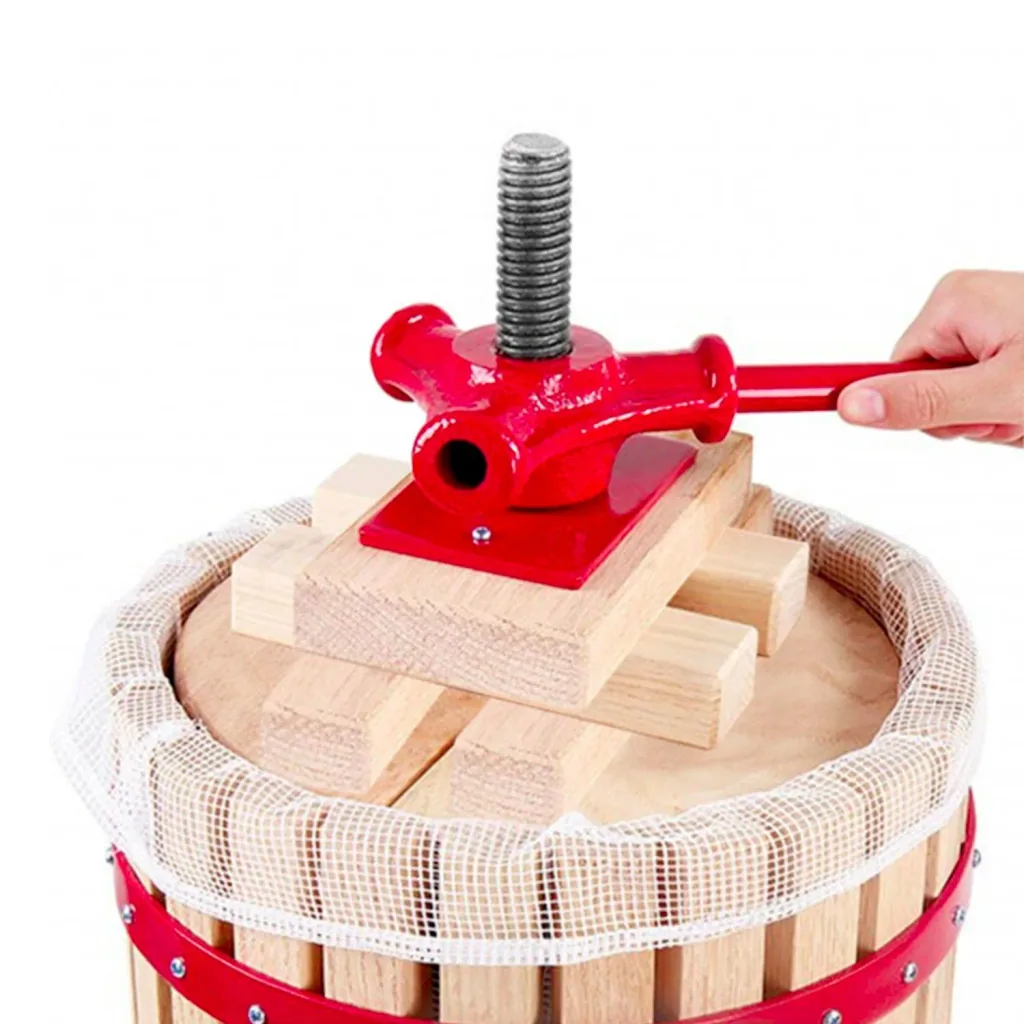 Saftpresse, Obstpresse, Weinpresse, Apfelpresse - Korb aus Holz, 18L