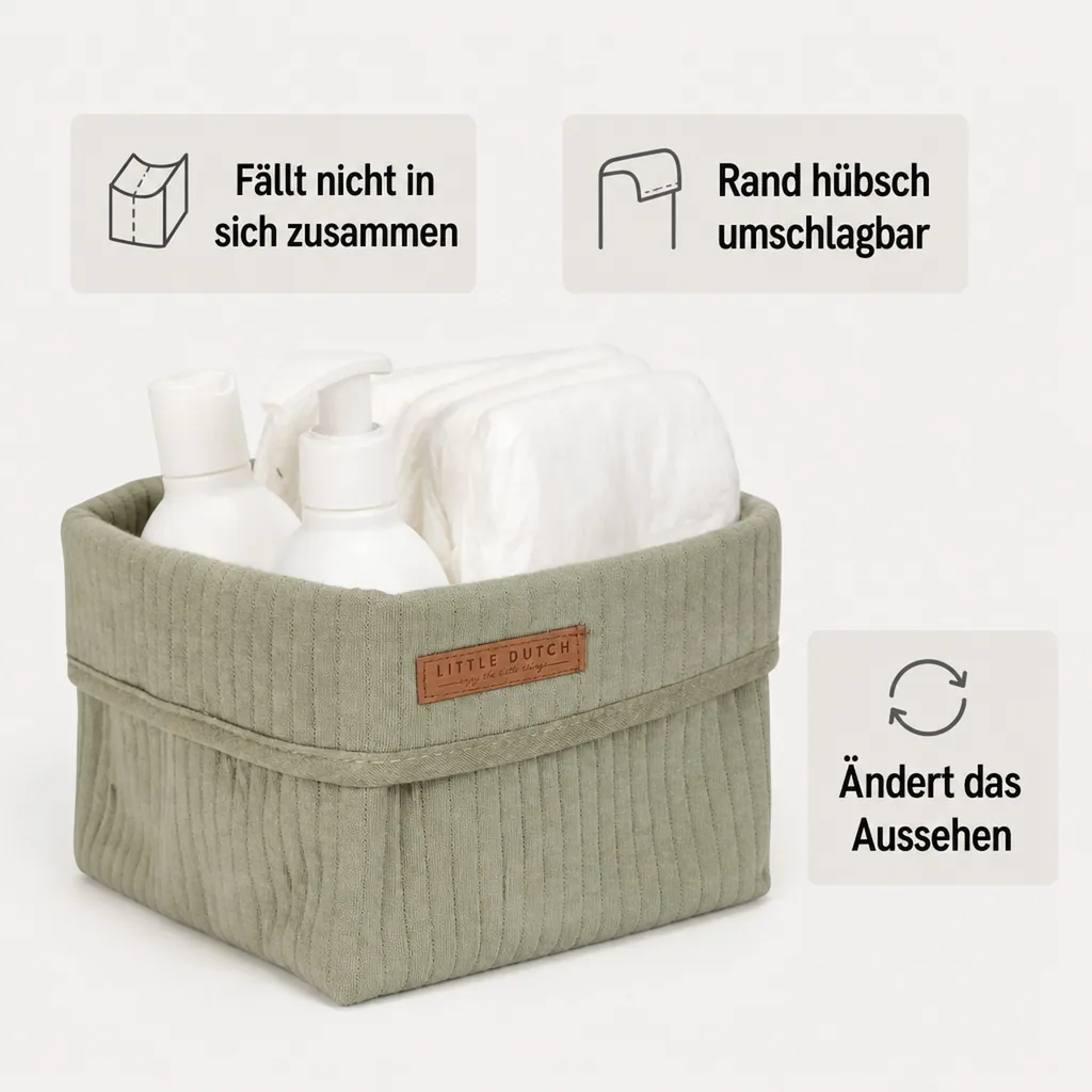 Little Dutch Körbchen klein uni oliv "Pure Olive"
