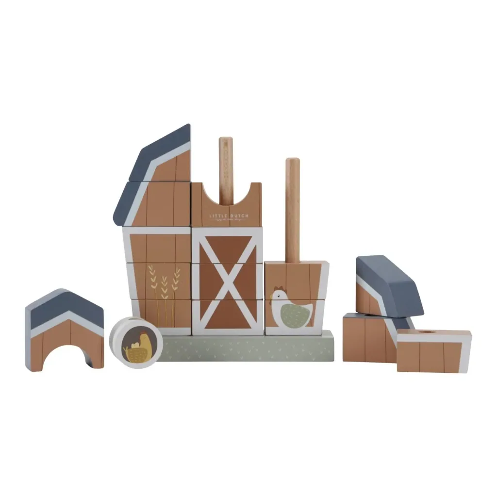Little Dutch Stapelspiel Bauernhaus Little Farm, 20x5x18,5x5,5
