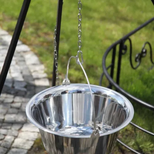Dreibein Grill mit Edelstahltopf 14l, 180 cm, Outdoor Kochset