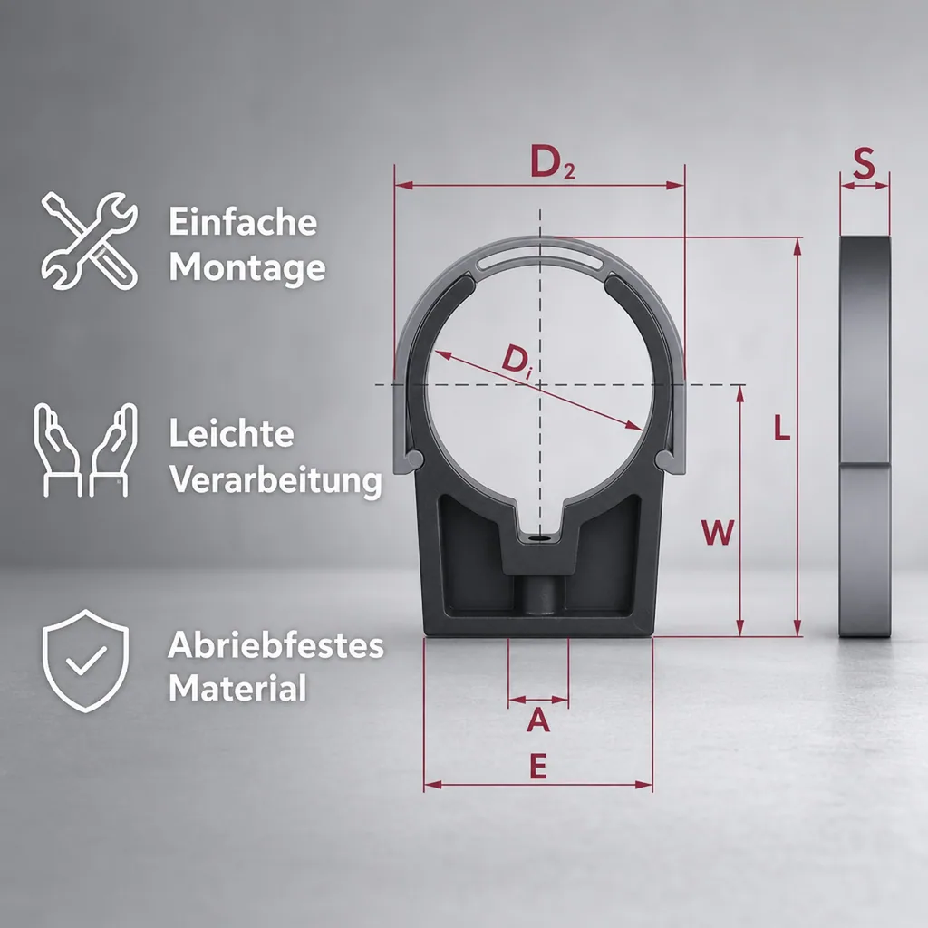 PVC - U Rohrklemme m.Bügel 63 mm