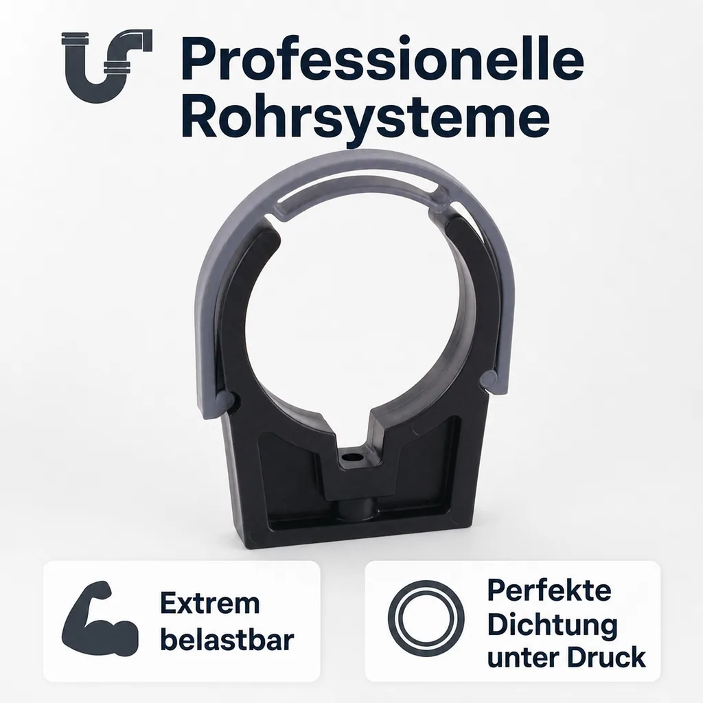 PVC - U Rohrklemme m.Bügel 63 mm