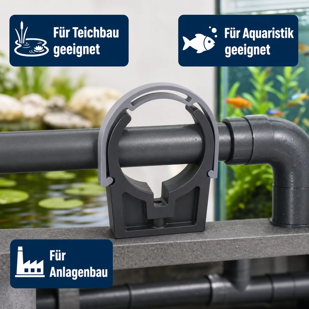 PVC - U Rohrklemme m.Bügel 63 mm