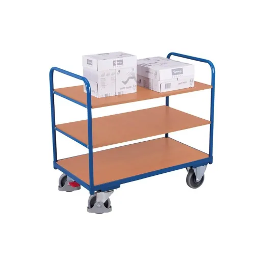 Etagenwagen, 3 Böden, 250 kg, mit EasySTOP