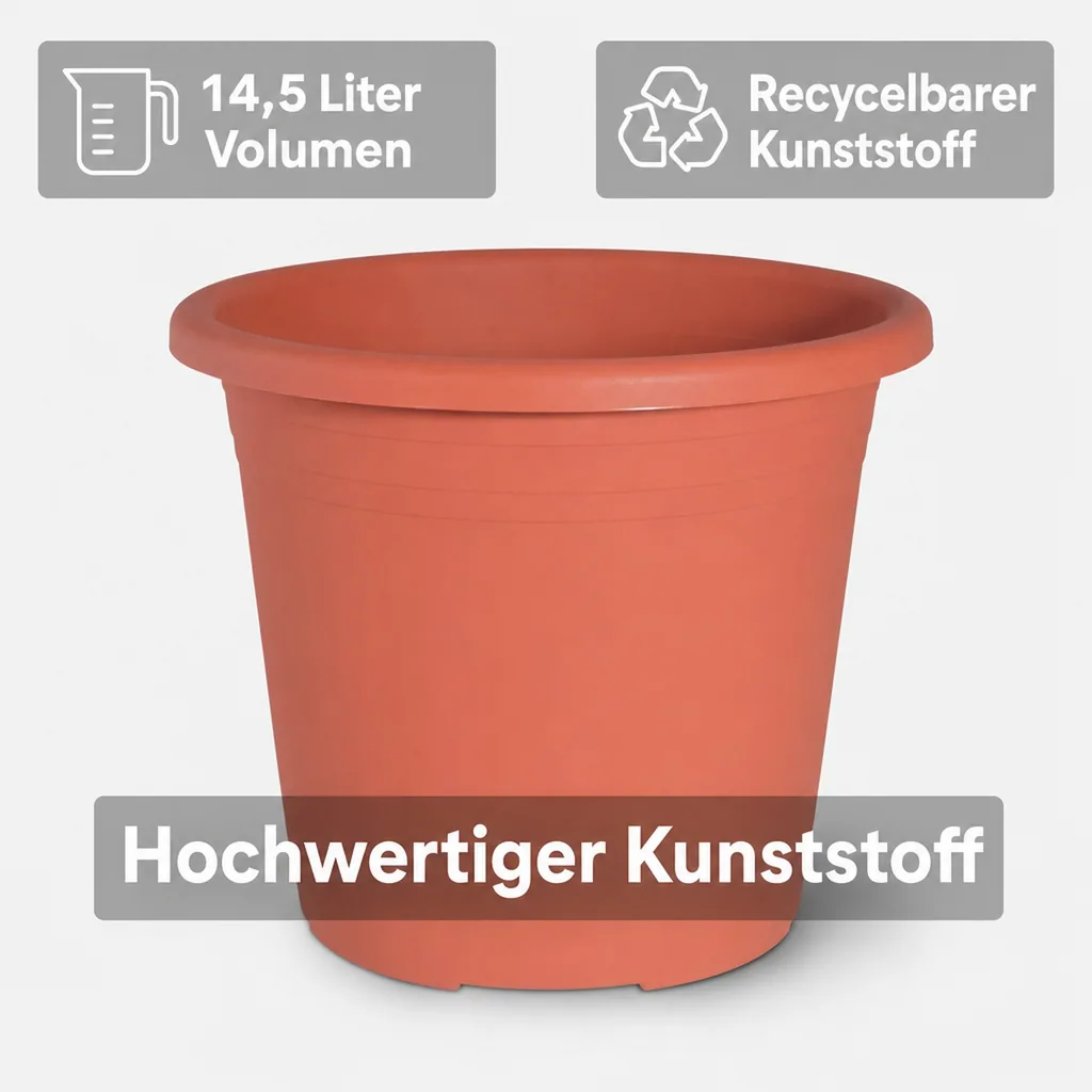 Blumentopf, Pflanztopf, Terracotta, CYLINDRO, Ø 35 cm, 14,5 Liter