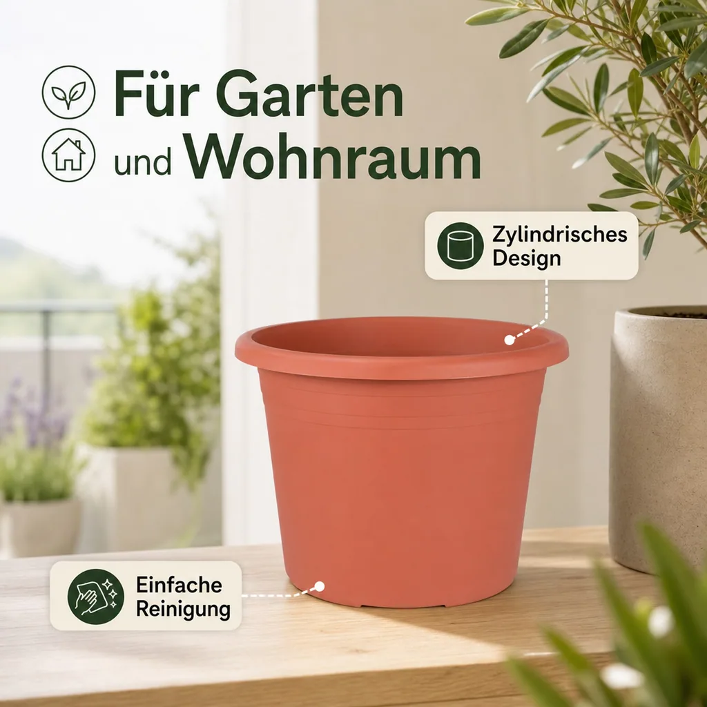 Blumentopf, Pflanztopf, Terracotta, CYLINDRO, Ø 35 cm, 14,5 Liter
