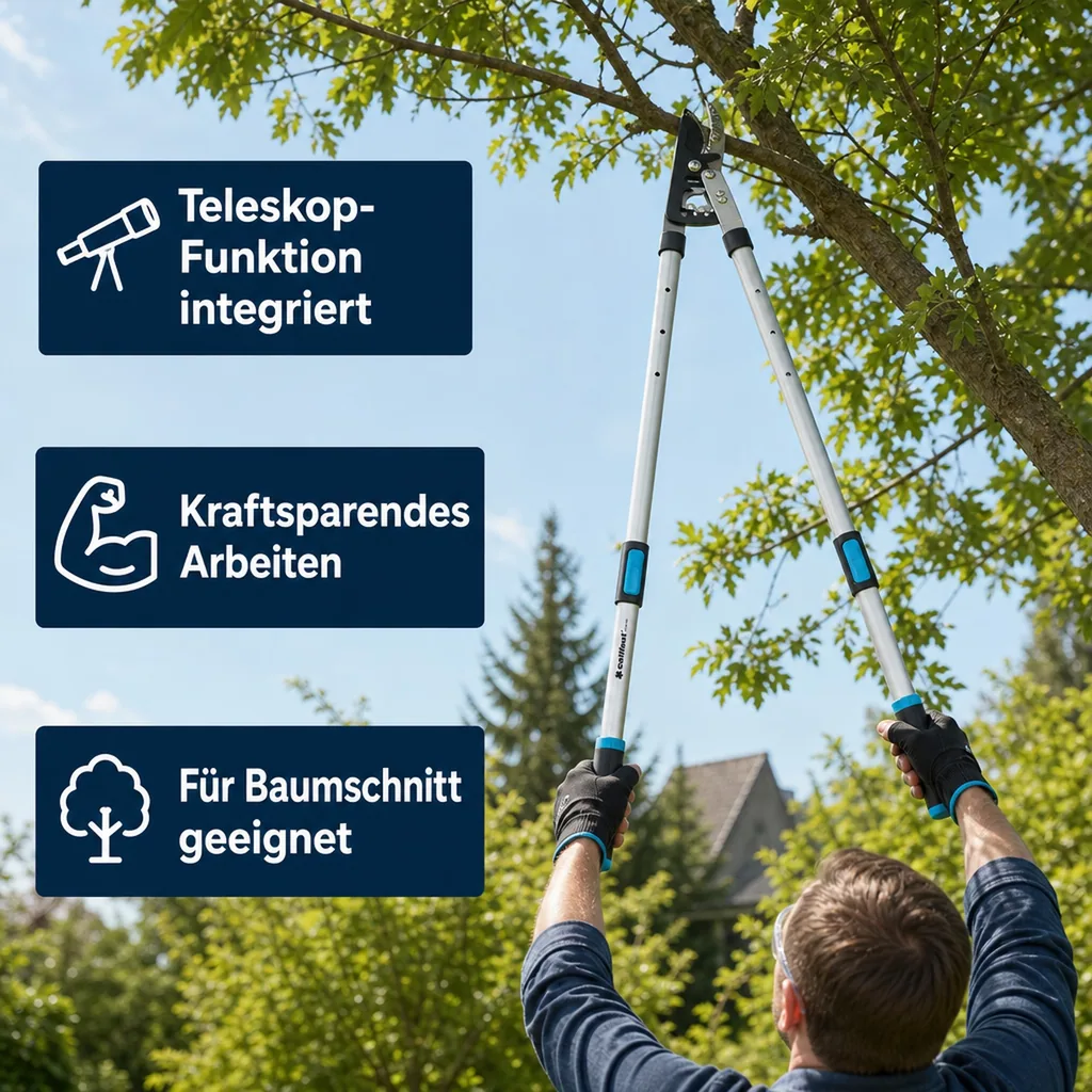 Astschere Teleskop, Amboss, Astschneider, 45mm