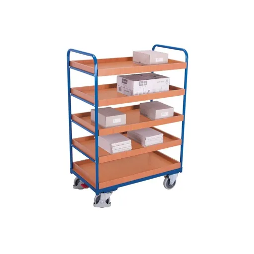 Etagenwagen hoch, 5 Tabletts, 250 kg Traglast, Servierwagen