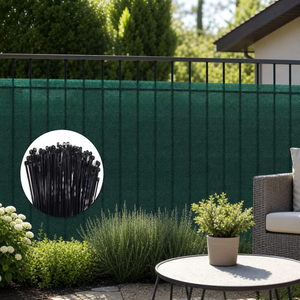 Sichtschutznetz, Windschutznetz, 2x10 m, inkl. Kabelbinder Set, Garten Sichtschutz