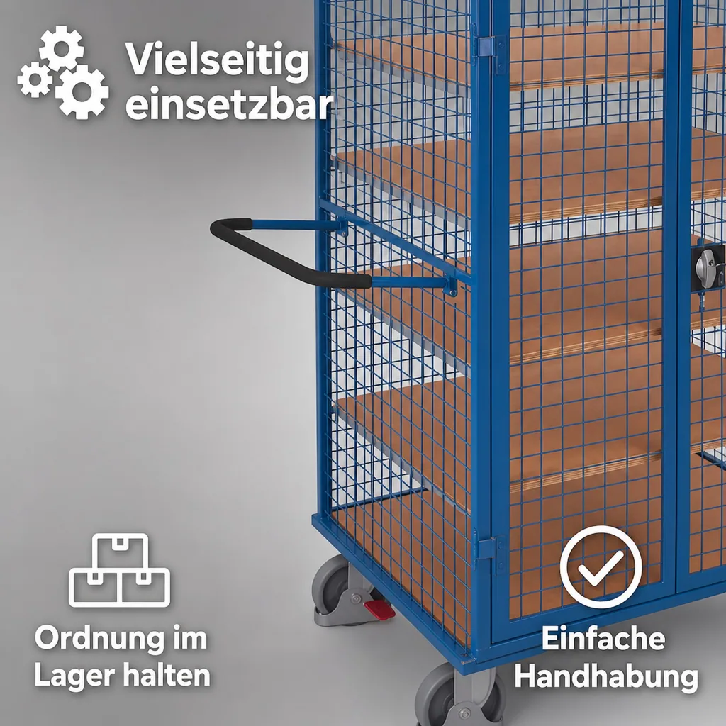 Etagenwagen, Lagerwagen, 500 kg Traglast, abschließbar