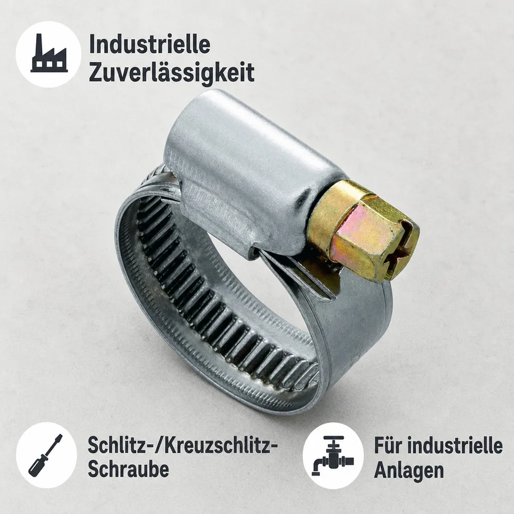 Schlauchschellen Edelstahl, W4, 12 mm, 32-50 mm, DIN 3017