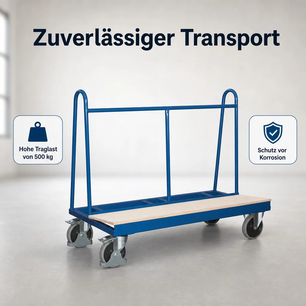 Plattenwagen, Holzladefläche, 500 kg Traglast