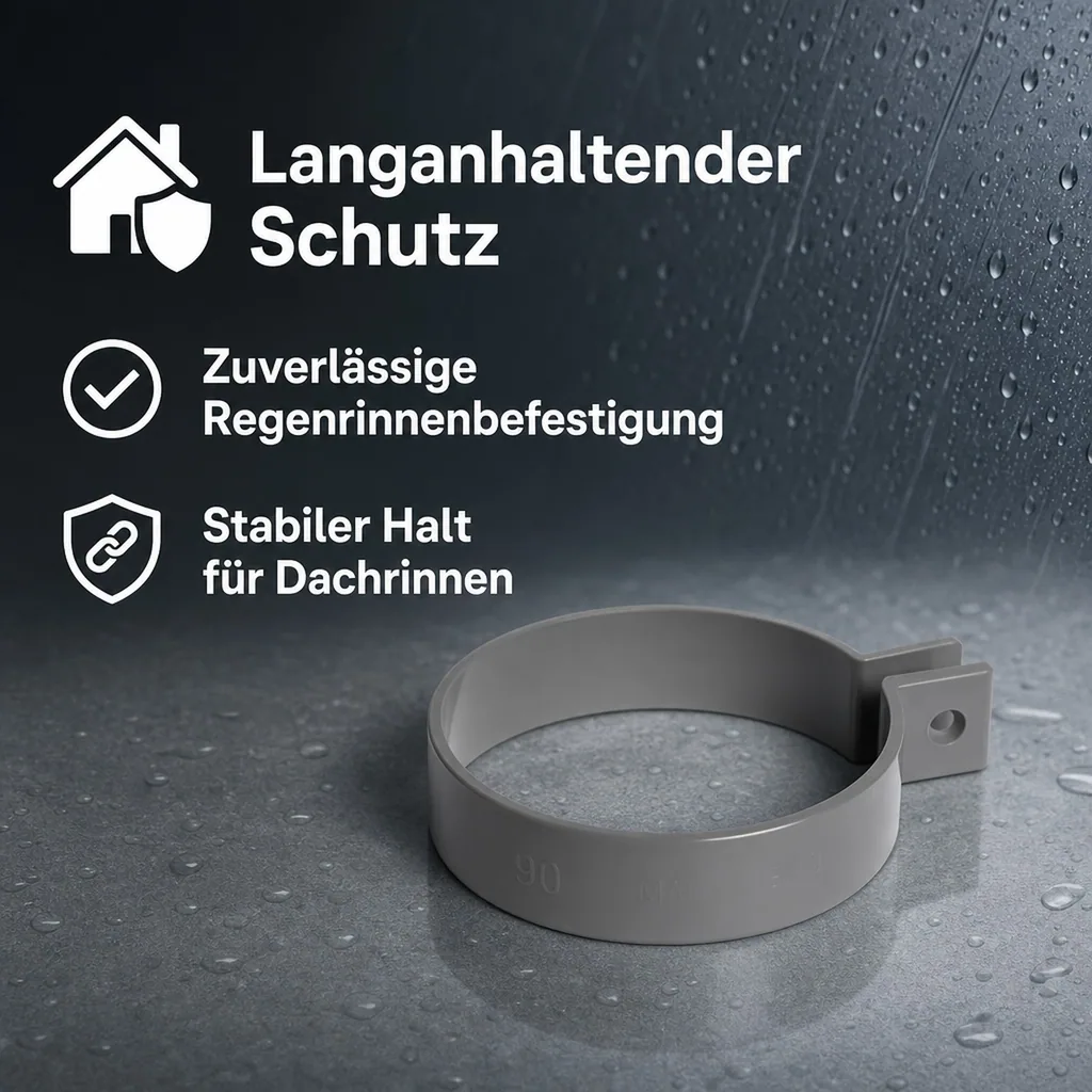 Regenrinnenhalter, Dachrinnenhalterung, PVC, Graphit System