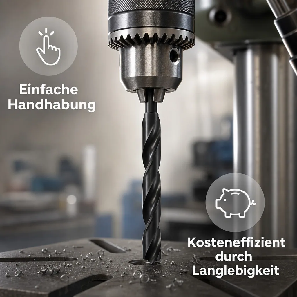 Spiralbohrer 16mm, HSS Bohrer, DIN 338, reduzierter Schaft 10mm