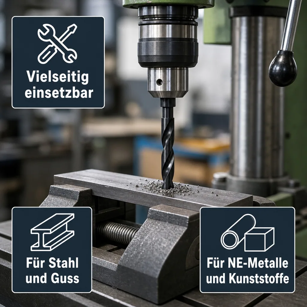 Spiralbohrer 16mm, HSS Bohrer, DIN 338, reduzierter Schaft 10mm