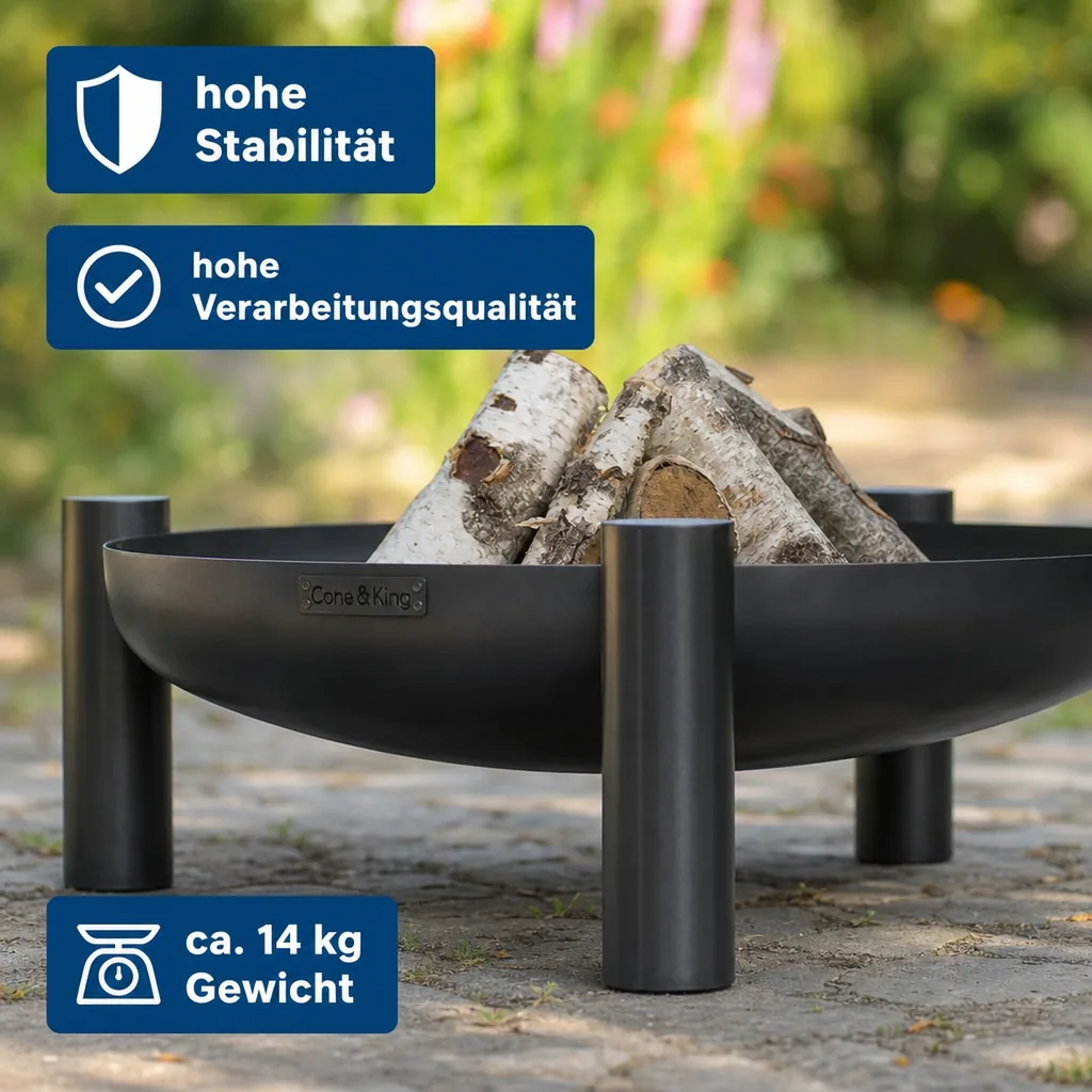 Feuerschale 80 cm, Garten, Stahl