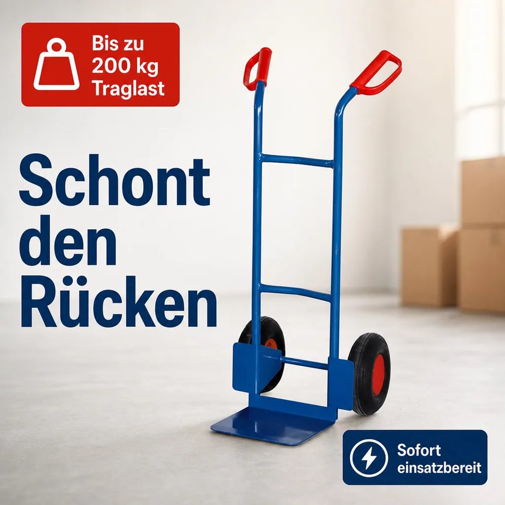 Sackkarre, Stahlrohr, Luftbereift, 200 kg