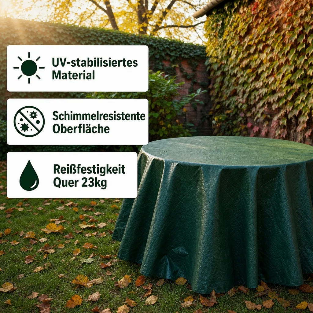 Abdeckplane, 120m², grün, 280g/m², wasserdicht und reißfest
