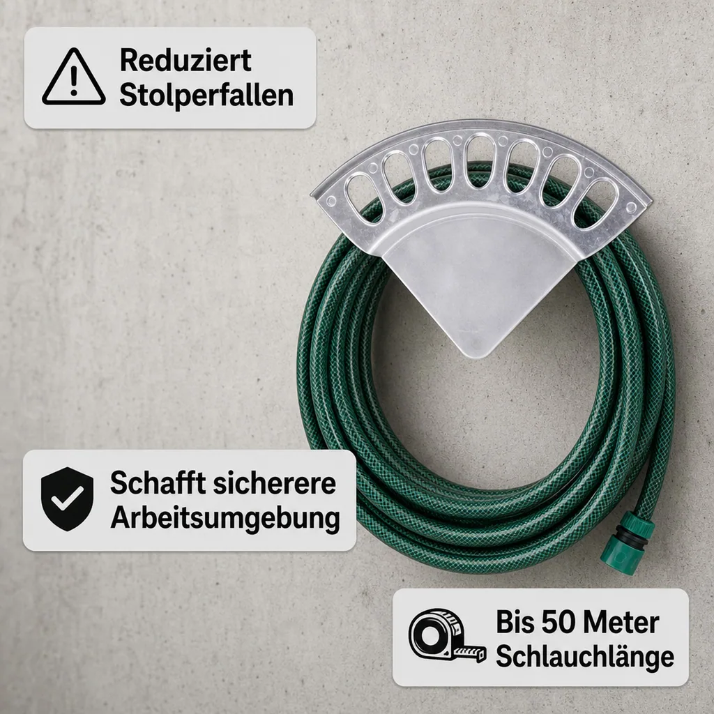 Wandschlauchhalter Alu, Schlauchhalter Wand, Grösse M, Werkstatt und Industrie