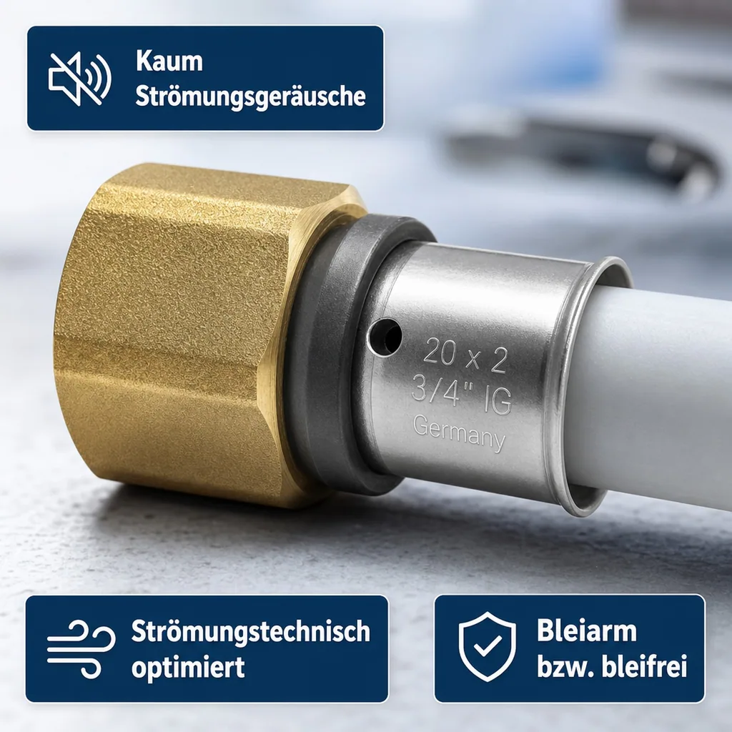 Pressfitting Kupplung 20 x 2 - 3/4" IG