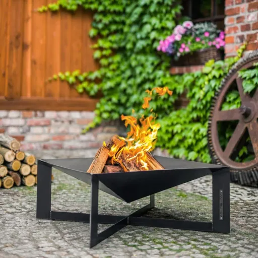 Feuerschale, 70x70 cm, Naturstahl, Gartenfeuerstelle