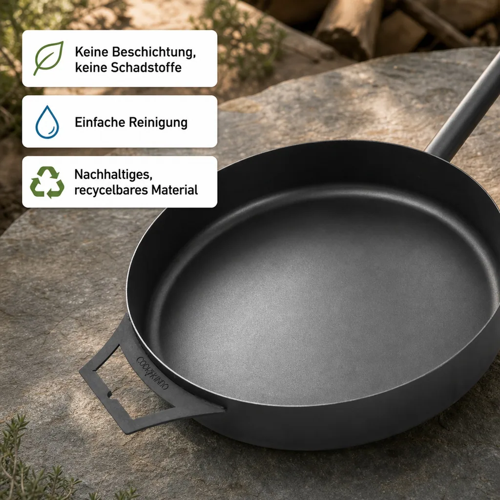 Riesenpfanne ohne Mittelsteg 50 cm, schwarz, Gusseisen, Cast Iron Gi, 117,12 Riesenpfanne ohne Mittelsteg 50 cm, schwarz, Gusseisen, Cast Iron Gi, 117,12