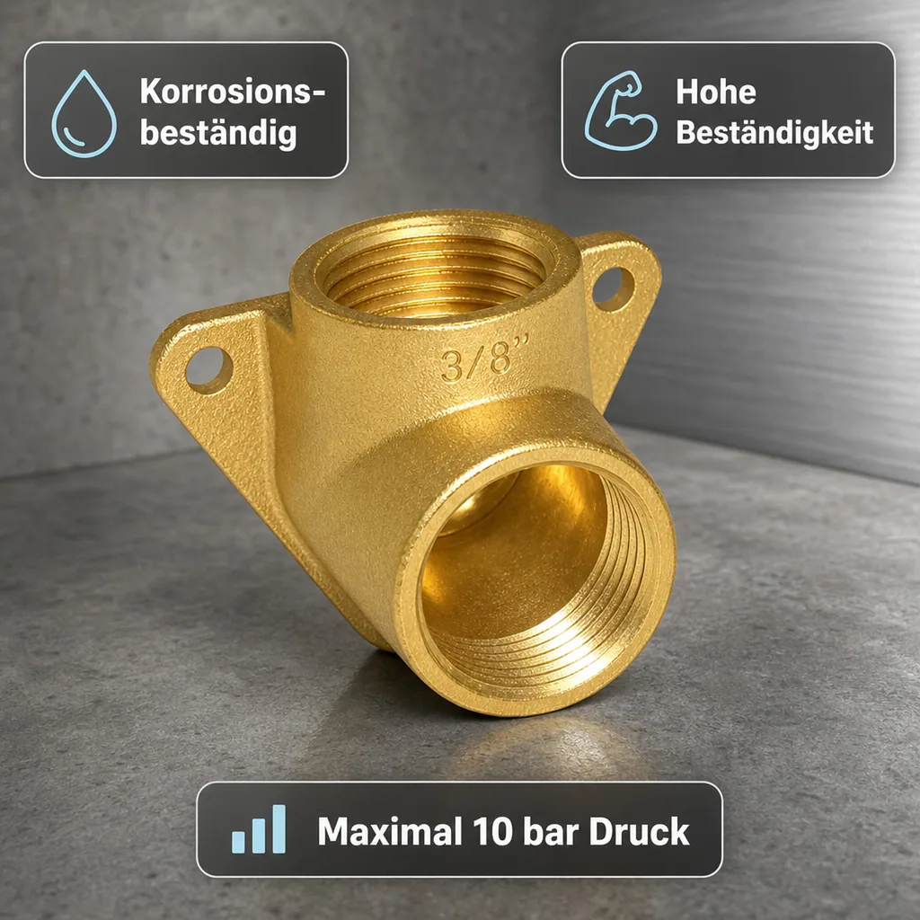 Druckluft Wanddose, Messing, 3/8" Innengewinde