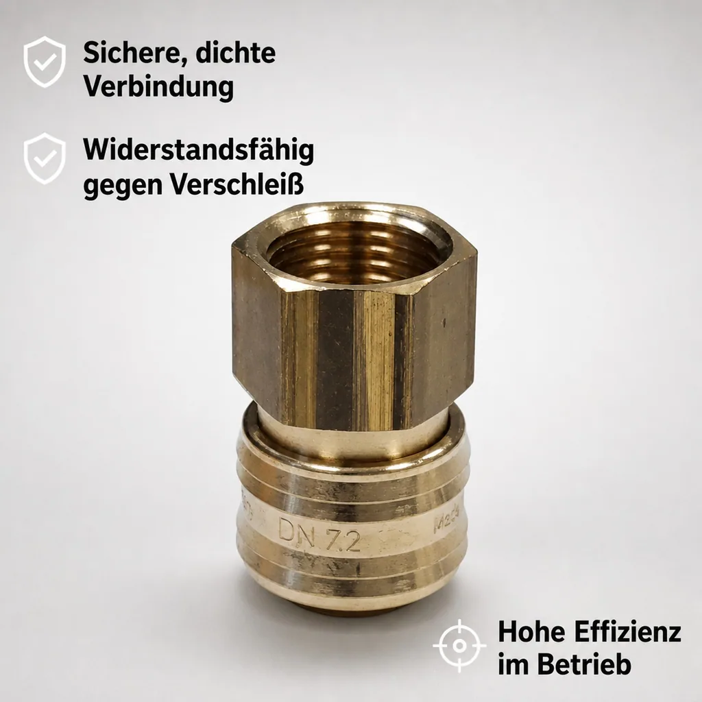 Druckluftkupplung, Kupplungsdose 1/2" Innengewinde, Messing, Standardgröße