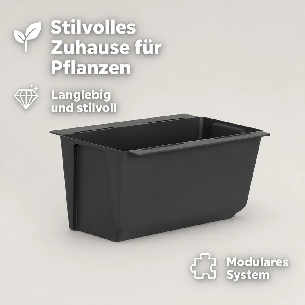 Pflanzkasten Europalette, Paletten Pflanzkasten, anthrazit, Kunststoff