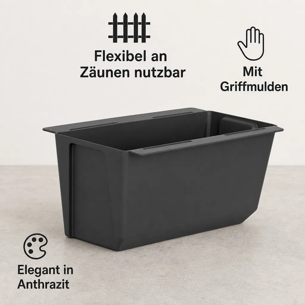 Pflanzkasten Europalette, Paletten Pflanzkasten, anthrazit, Kunststoff