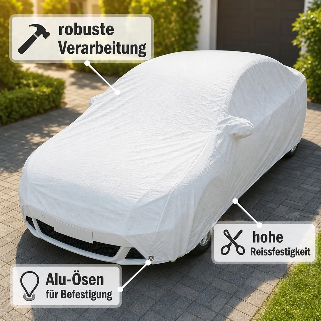 Abdeckplane 3x4m, weiß, 180g/m², wasserdicht und reissfest